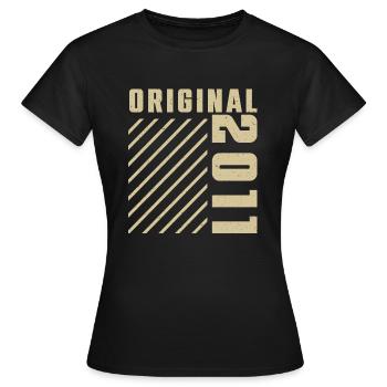 Original 2011 Authentic 2011 Vintage Bursdag - Frauen T-Shirt - Schwarz - Vorne - AI Model Female 172 dark (172cm)