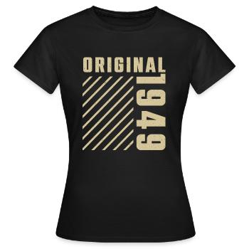 Original 1949 Authentischer 1949 Vintage Bursdag - Frauen T-Shirt - Schwarz - Vorne - AI Model Female 172 dark (172cm)