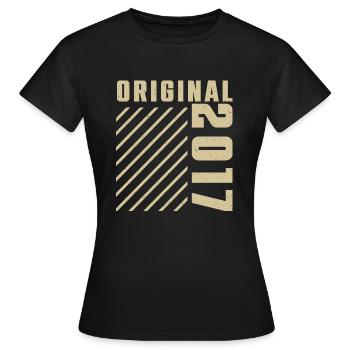 Original 2017 Authentic 2017 Vintage Bursdag - T-shirt Femme - noir - Devant - AI Model Female 172 dark (172cm)