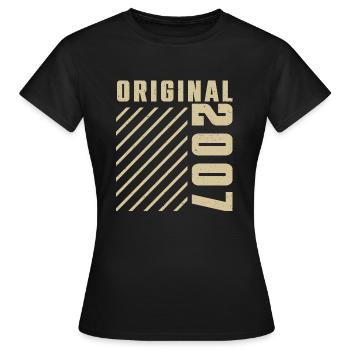 Original 2007 Authentisch 2007 Vintage Bursdag - Frauen T-Shirt - Schwarz - Vorne - AI Model Female 172 dark (172cm)