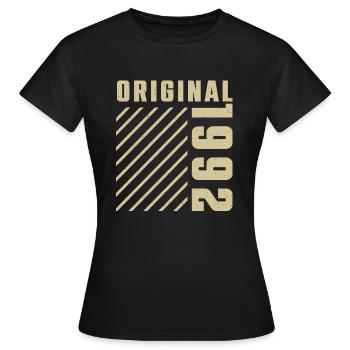 Original 1992 Authentischer Jahrgang Bursdag von 1992 - Frauen T-Shirt - Schwarz - Vorne - AI Model Female 172 dark (172cm)
