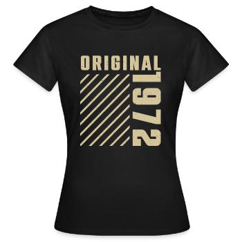Original 1972 Authentischer Jahrgang Bursdag von 1972 - Frauen T-Shirt - Schwarz - Vorne - AI Model Female 172 dark (172cm)