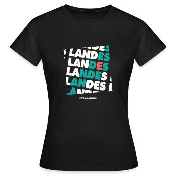 025 LANDES - T-shirt Femme - noir - Devant - AI Model Female 172 dark (172cm)