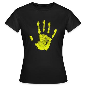 Empreinte de main, identité peinte, doigts et paume - T-shirt Femme - noir - Devant - AI Model Female 172 dark (172cm)