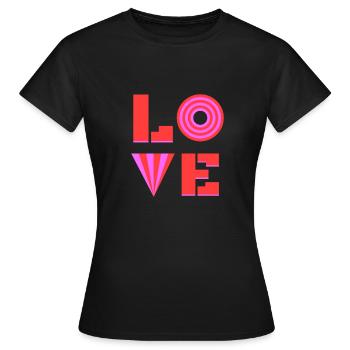 LOVE - Frauen T-Shirt - Schwarz - Vorne - AI Model Female 172 dark (172cm)