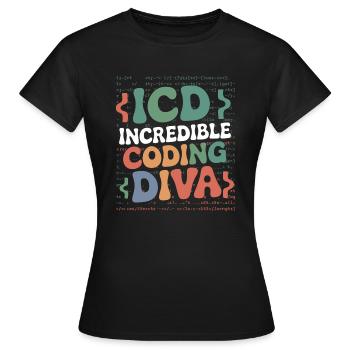 Codage passionné - T-shirt Femme - noir - Devant - AI Model Female 172 dark (172cm)