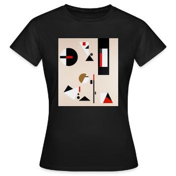 Abstrakte geometrische Komposition - Frauen T-Shirt - Schwarz - Vorne - AI Model Female 172 dark (172cm)