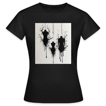 Mannequins avec des taches d’encre - T-shirt Femme - noir - Devant - AI Model Female 172 dark (172cm)