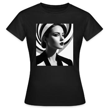 Portrait d’op-art - T-shirt Femme - noir - Devant - AI Model Female 172 dark (172cm)