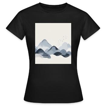 Montagnes abstraites - T-shirt Femme - noir - Devant - AI Model Female 172 dark (172cm)