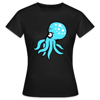 Oktopus Kraken Tintenfisch Kopffüßer böser Blick - Frauen T-Shirt - Schwarz - Vorne - AI Model Female 172 dark (172cm)