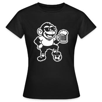 Bière Monkey Footballer - T-shirt Femme - noir - Devant - AI Model Female 172 dark (172cm)