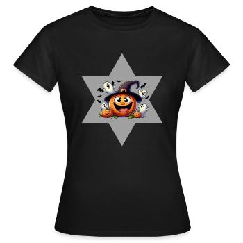 Halloween Kuerbis Geister Stern - Frauen T-Shirt - Schwarz - Vorne - AI Model Female 172 dark (172cm)