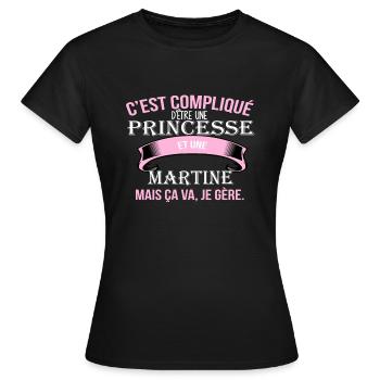 Martine - T-shirt Femme - noir - Devant - AI Model Female 172 dark (172cm)