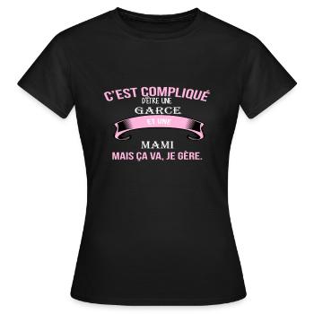 mami - T-shirt Femme - noir - Devant - AI Model Female 172 dark (172cm)