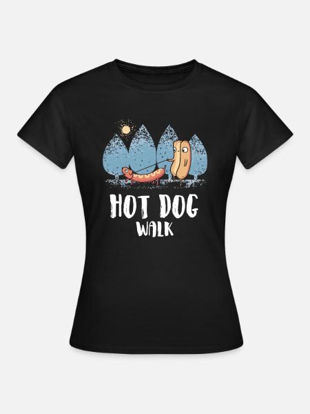 Hot dog funny funny Funny shirt gift birth - Women's T-Shirt - black