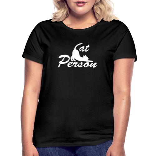 cat person - weiss auf schwarz - Frauen T-Shirt