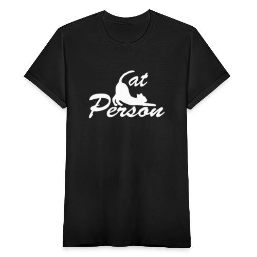 cat person - weiss auf schwarz - Frauen T-Shirt