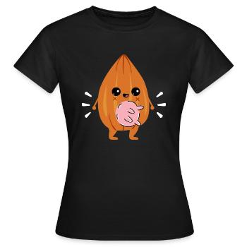 Mandel Milch Euter - Veganer Vegetarier Milch - Frauen T-Shirt - Schwarz - Vorne - AI Model Female 172 dark (172cm)