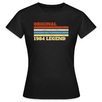 1984 84 Présent Bday Anniversaire - T-shirt Femme - noir - Devant - AI Model Female 172 dark (172cm)