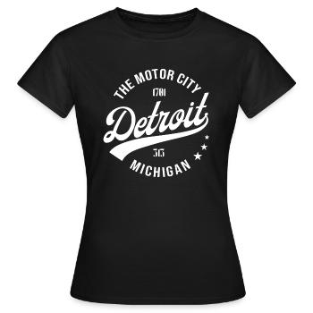 Detroit - T-shirt Femme - noir - Devant - AI Model Female 172 dark (172cm)