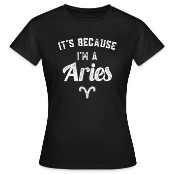 Sternzeichen Widder - Frauen T-Shirt - Schwarz - Vorne - AI Model Female 172 dark (172cm)