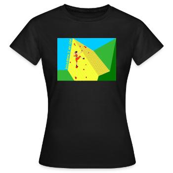 Climbing, Bouldering, Sport Climbing, Climbing Wall, Top - Women's T-Shirt - black - Front - AI Model Female 172 dark (172cm)