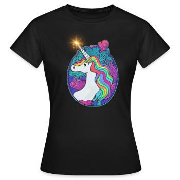 Emblème Licorne - T-shirt Femme - noir - Devant - AI Model Female 172 dark (172cm)