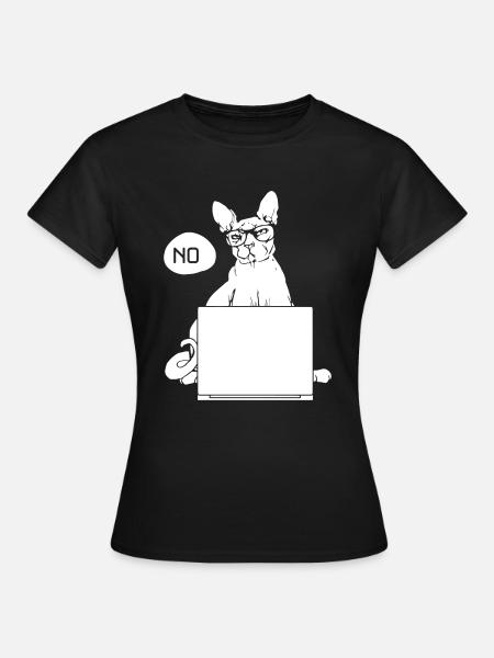 it shirt katze nein - Frauen T-Shirt - Schwarz