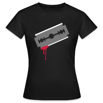 plaie sang de coupe Lame de rasoir cicatrice 3c - T-shirt Femme - noir - Devant - AI Model Female 172 dark (172cm)