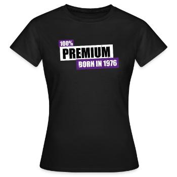1976 100 Prime - Anniversaire bday né - T-shirt Femme - noir - Devant - AI Model Female 172 dark (172cm)