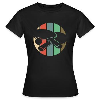 Tischtennis Tischtenniskelle vintage retro - Frauen T-Shirt - Schwarz - Vorne - AI Model Female 172 dark (172cm)