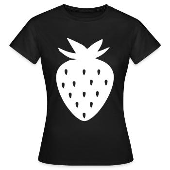 Icône de l’icône de la fraise - T-shirt Femme - noir - Devant - AI Model Female 172 dark (172cm)