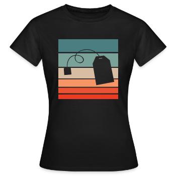 Sachets de thé Retro Style Vintage - T-shirt Femme - noir - Devant - AI Model Female 172 dark (172cm)