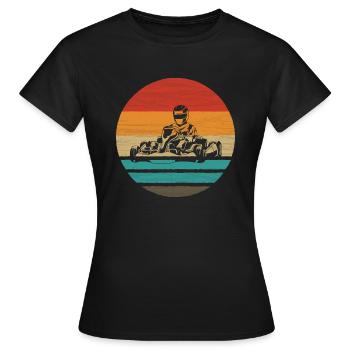Gokart Retro Style Vintage - Frauen T-Shirt - Schwarz - Vorne - AI Model Female 172 dark (172cm)