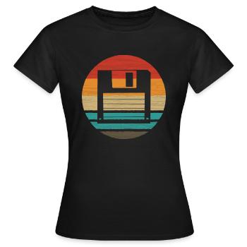 Diskette Retro Style Vintage - Frauen T-Shirt - Schwarz - Vorne - AI Model Female 172 dark (172cm)
