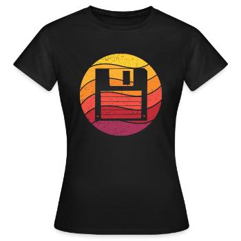 Floppy Retro Style Vintage - Women's T-Shirt - black - Front - AI Model Female 172 dark (172cm)