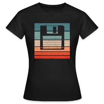 Diskette Retro Style Vintage - Frauen T-Shirt - Schwarz - Vorne - AI Model Female 172 dark (172cm)