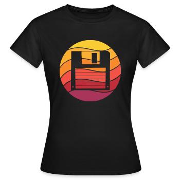 Diskette Retro Style Vintage - Frauen T-Shirt - Schwarz - Vorne - AI Model Female 172 dark (172cm)
