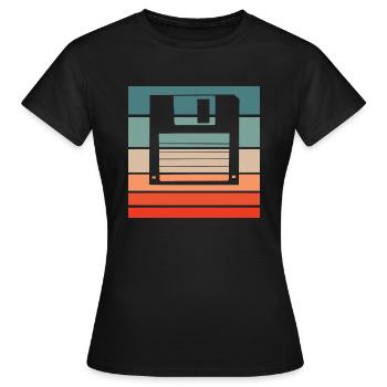 Diskette Retro Style Vintage - Frauen T-Shirt - Schwarz - Vorne - AI Model Female 172 dark (172cm)