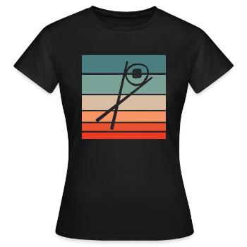 Sushi Stäbchen Sake Maki Retro Style Vintage - Frauen T-Shirt - Schwarz - Vorne - AI Model Female 172 dark (172cm)