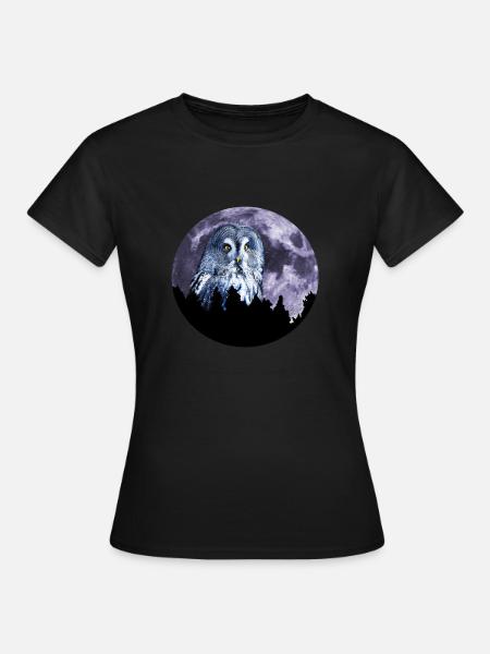 Die große Eule - Frauen T-Shirt - Schwarz