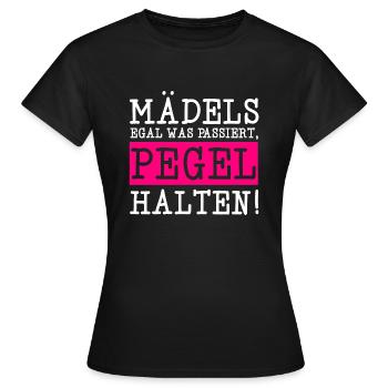 Maedels pegel halten trinken saufen party maedelsa - Frauen T-Shirt - Schwarz - Vorne - AI Model Female 172 dark (172cm)