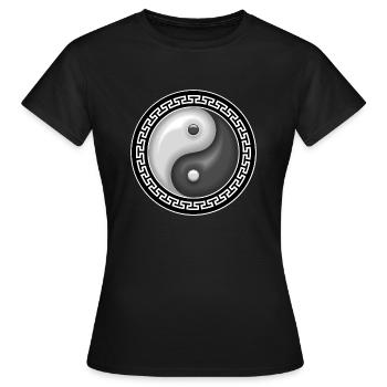 yin yang - T-shirt Femme - noir - Devant - AI Model Female 172 dark (172cm)
