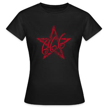 Pentagramm 666 - Frauen T-Shirt - Schwarz - Vorne - AI Model Female 172 dark (172cm)