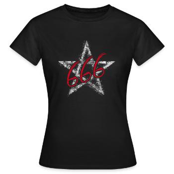 Pentagramm 666 - Frauen T-Shirt - Schwarz - Vorne - AI Model Female 172 dark (172cm)