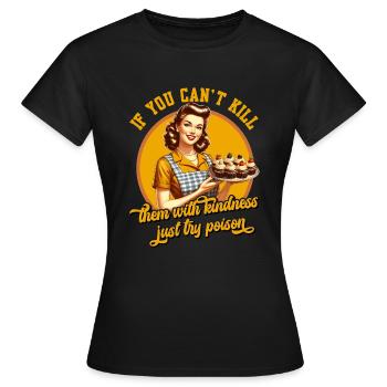 1950s Funny Retro Housewife - Women's T-Shirt - black - Front - AI Model Female 172 dark (172cm)