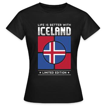 Island - Frauen T-Shirt - Schwarz - Vorne - AI Model Female 172 dark (172cm)