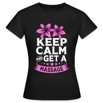 massage - Women's T-Shirt - black - Front - AI Model Female 172 dark (172cm)