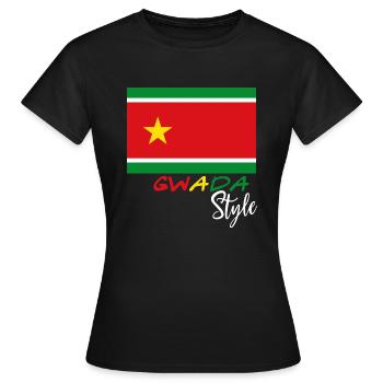 Gwada Style Drapeau Guadeloupe - T-shirt Femme - noir - Devant - AI Model Female 172 dark (172cm)